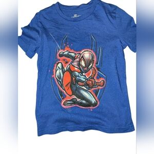 Spiderman Blue Tee with Red & Black Graphic